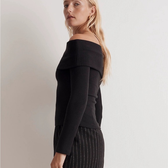 Madewell Off-Shoulder Long-Sleeve Sweater Top Size Medium - Picture 3 of 6